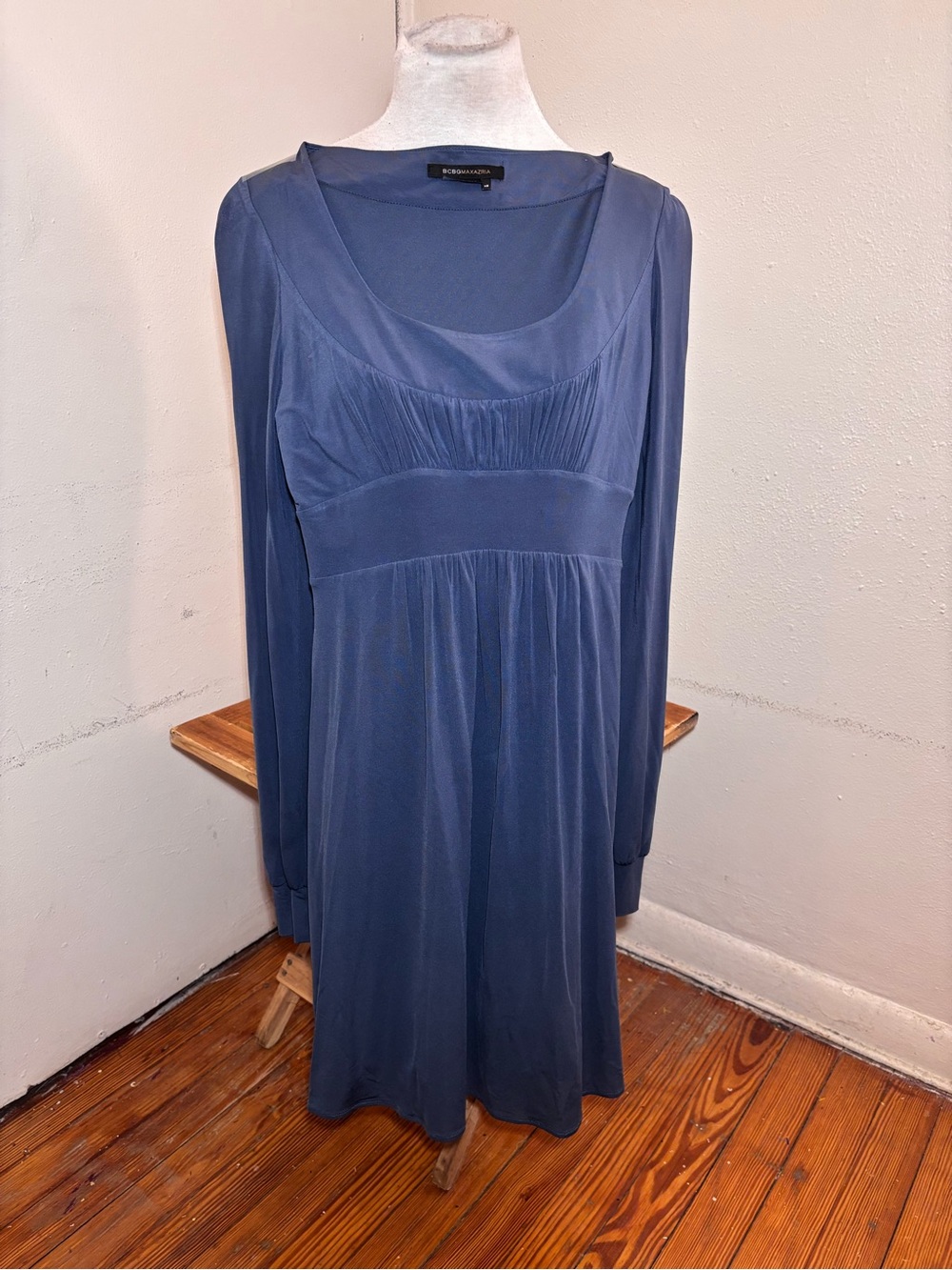 BCBG Maxazria Long Sleeve Ruched Front Dress